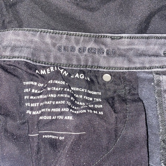 American Eagle black jeans 33x34 slim straight - Picture 6 of 7